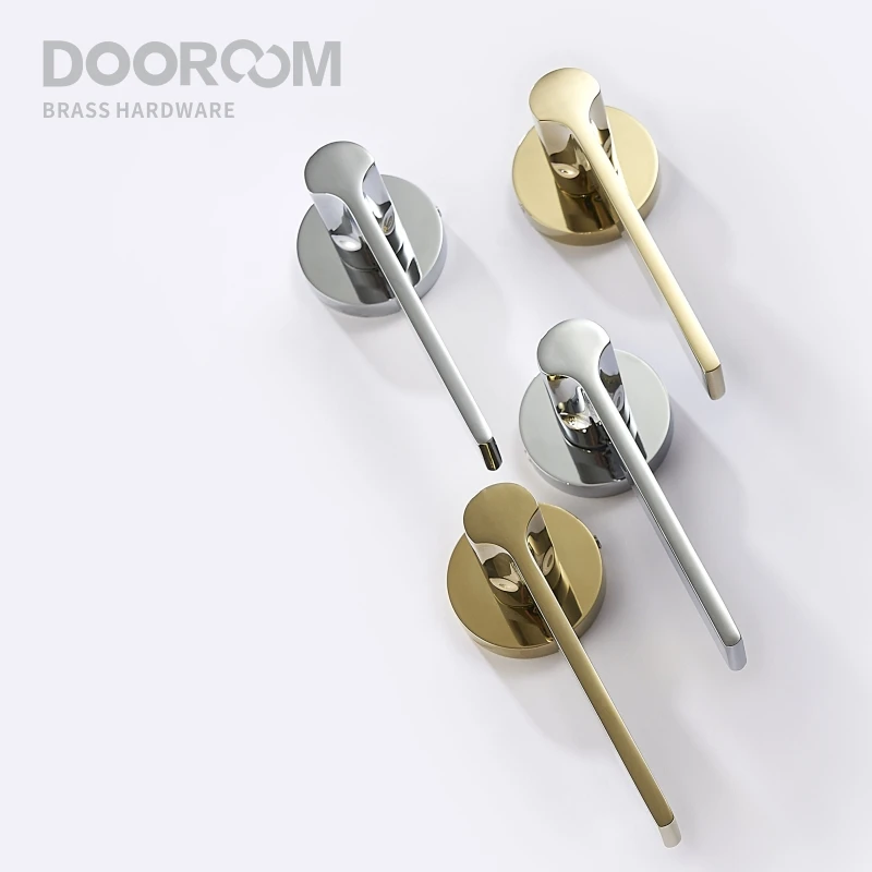 Дверной рычаг из латуни Dooroom бесшумный блестящий современный светильник