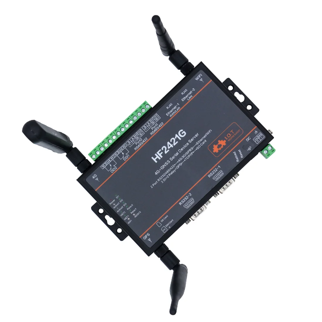 Новый последовательный сервер 4G GNSS HF2421G RS232 RS485 RS422 для Ethernet 3G GPRS сетевой конвертер