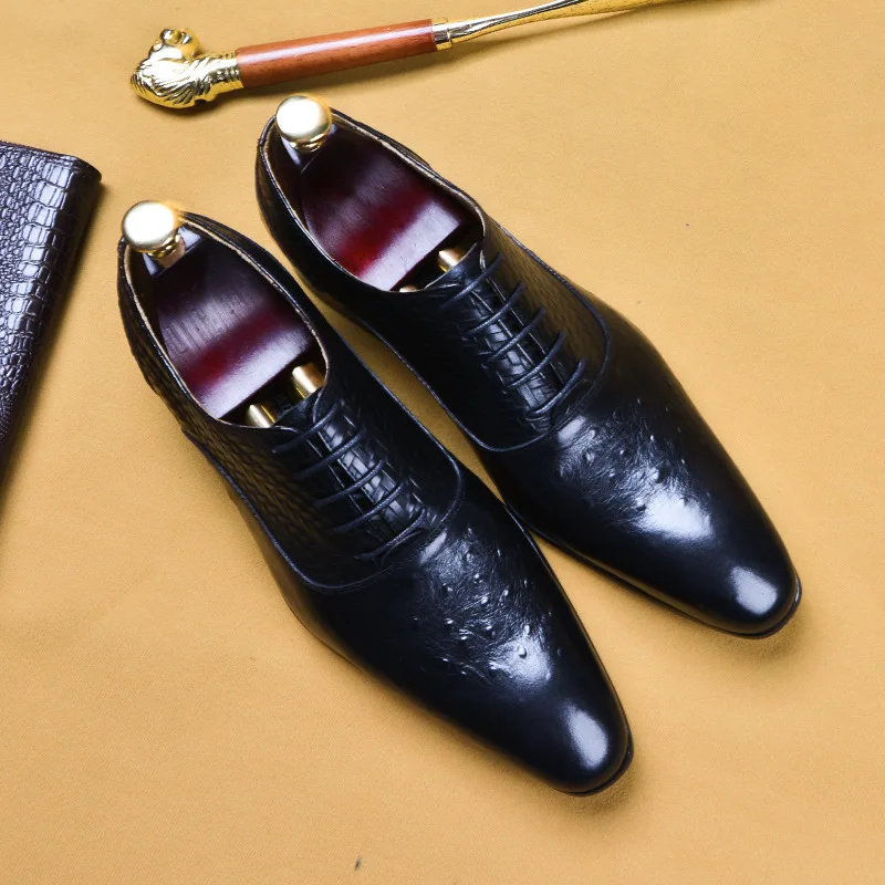 

business dress pointed Oxford Season pattern leather men's shoes
