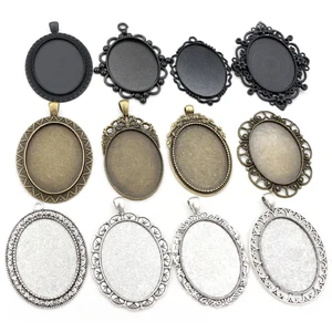 Новая мода 5 шт 30x40 мм внутренний размер 5 цветов покрытые цветы стиль Кабошон База Установка Подвески