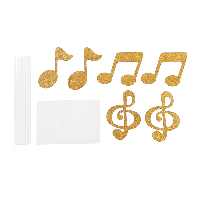 6 шт. х тортов блестящие музыкальные нотки бумажные баннеры вечерние свадебные