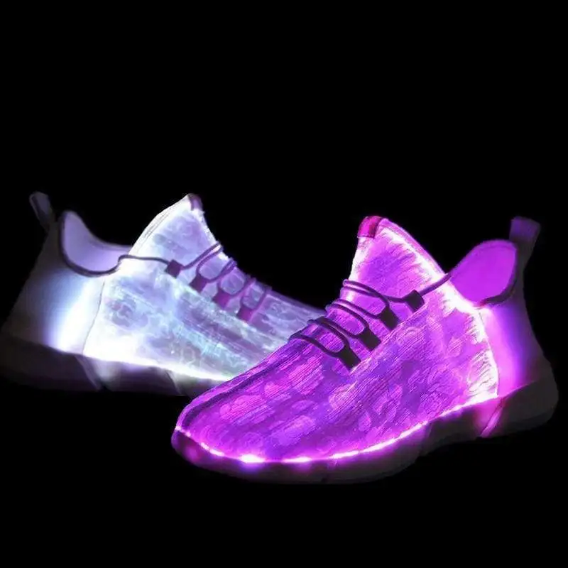 Fiber Optic LED Shoes Light Up for Women Men Flashing Luminous Trainers Festivals Christmas Party | Обувь