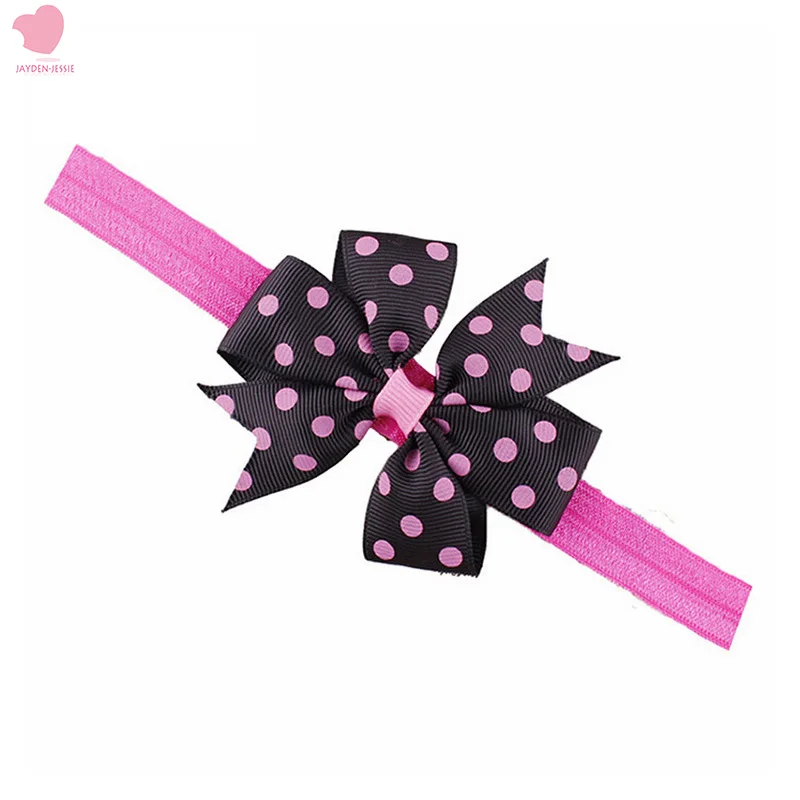Женская Цветочная повязка на голову в горошек с бантом|bow hair accessories|hair accessorieshair