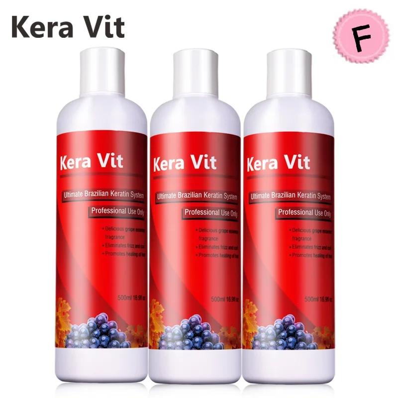 3pcs Brazilian Hair Keratin Treatment Keravit Formaldehyde Free Moisturizing Treatment for Hair Care Hair Salon At Home
