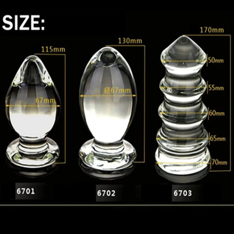 Большая Анальная пробка супер прозрачная со стеклом огромный анальный секс