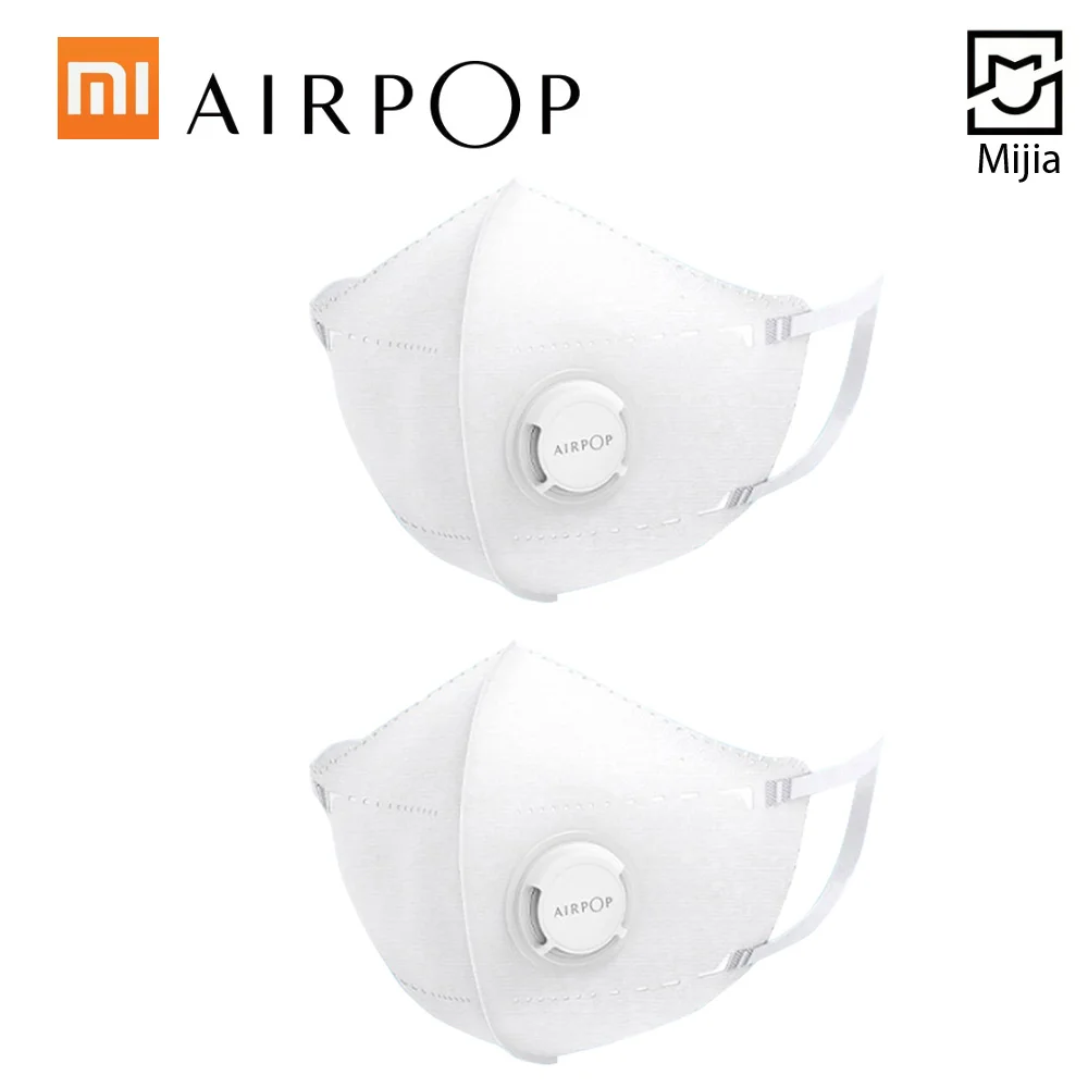 Белый 2 шт./лот, Xiaomi Mask Mijia Airpop, портативная, PM2.5, анти-Дымчатая маска, регулируемая, для ушей, удобная, для Xiomi Masks, умный дом - Цвет: Белый