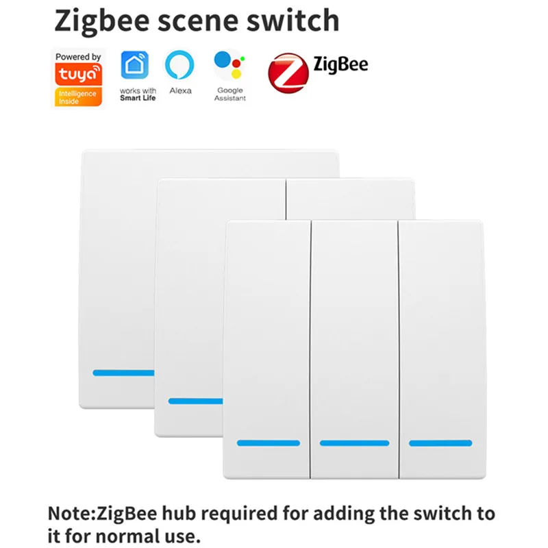 

Zigbee Switch Tuya Smart Free Wiring Free Pasting Scene Button Remote Control Switch App Smart Switch 1/2/3 Gang