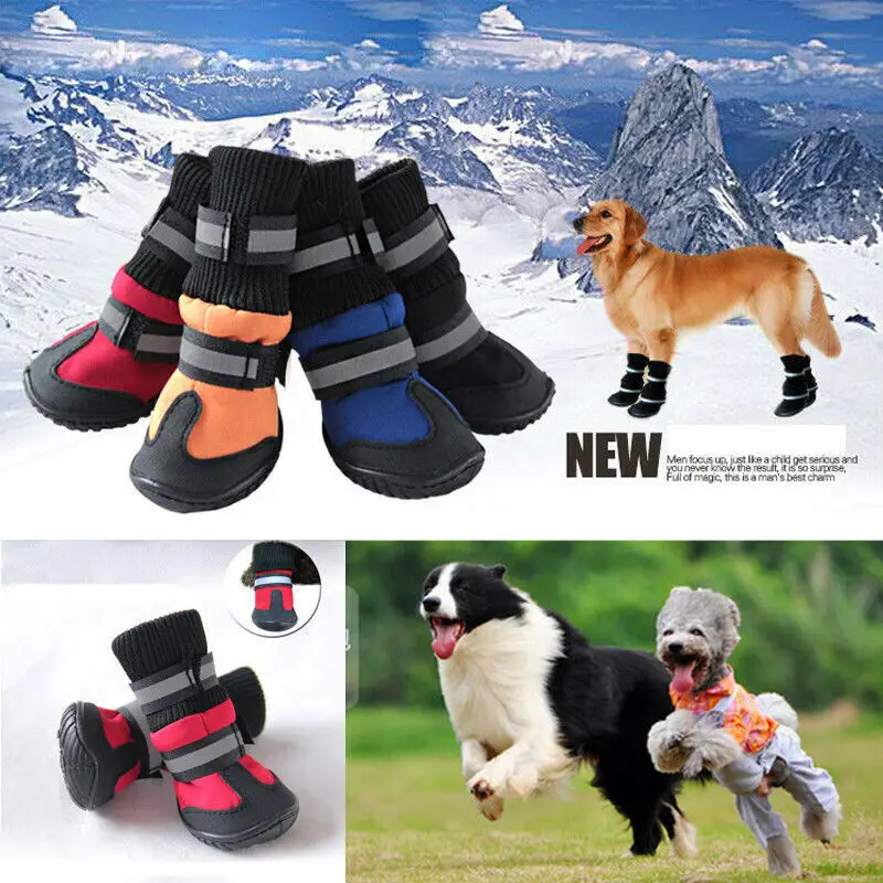 Ботинки для собак зимние Нескользящие ботинки средних и больших с изображением
