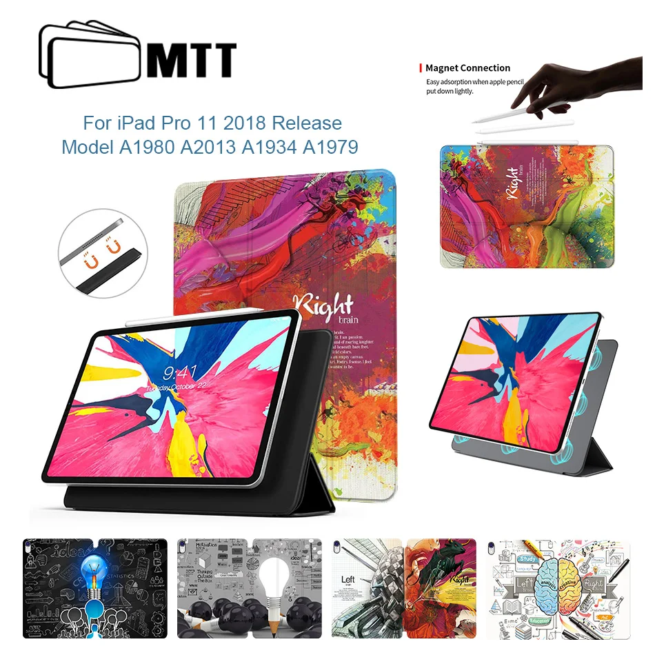 MTT чехол для планшета для iPad Pro, 11 дюймов, из искусственной кожи, ультра тонкий магнитный чехол-книжка для iPad Pro, 11 дюймов, защитный чехол