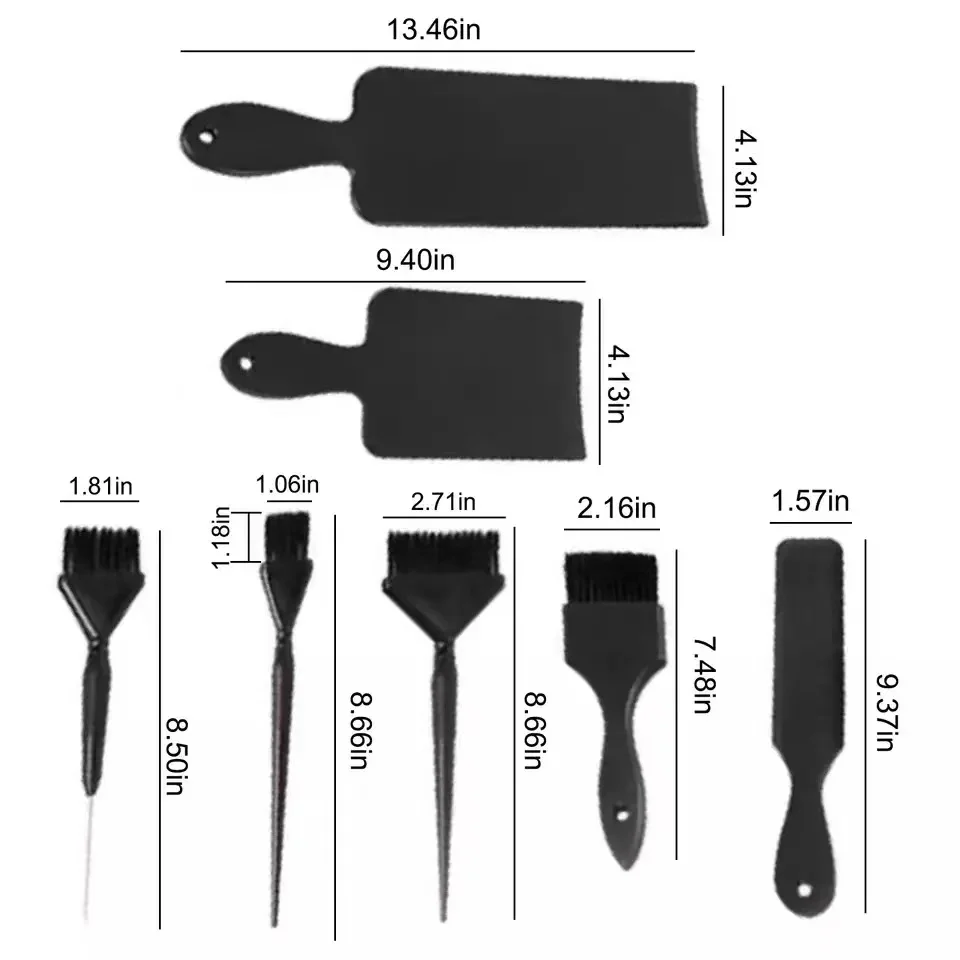 

7pcs/set Hair Dying Board Brushes Plastic Stirring Pro Salon Barber Hairdressing Set Salon Easy-cleaning Dying Tools