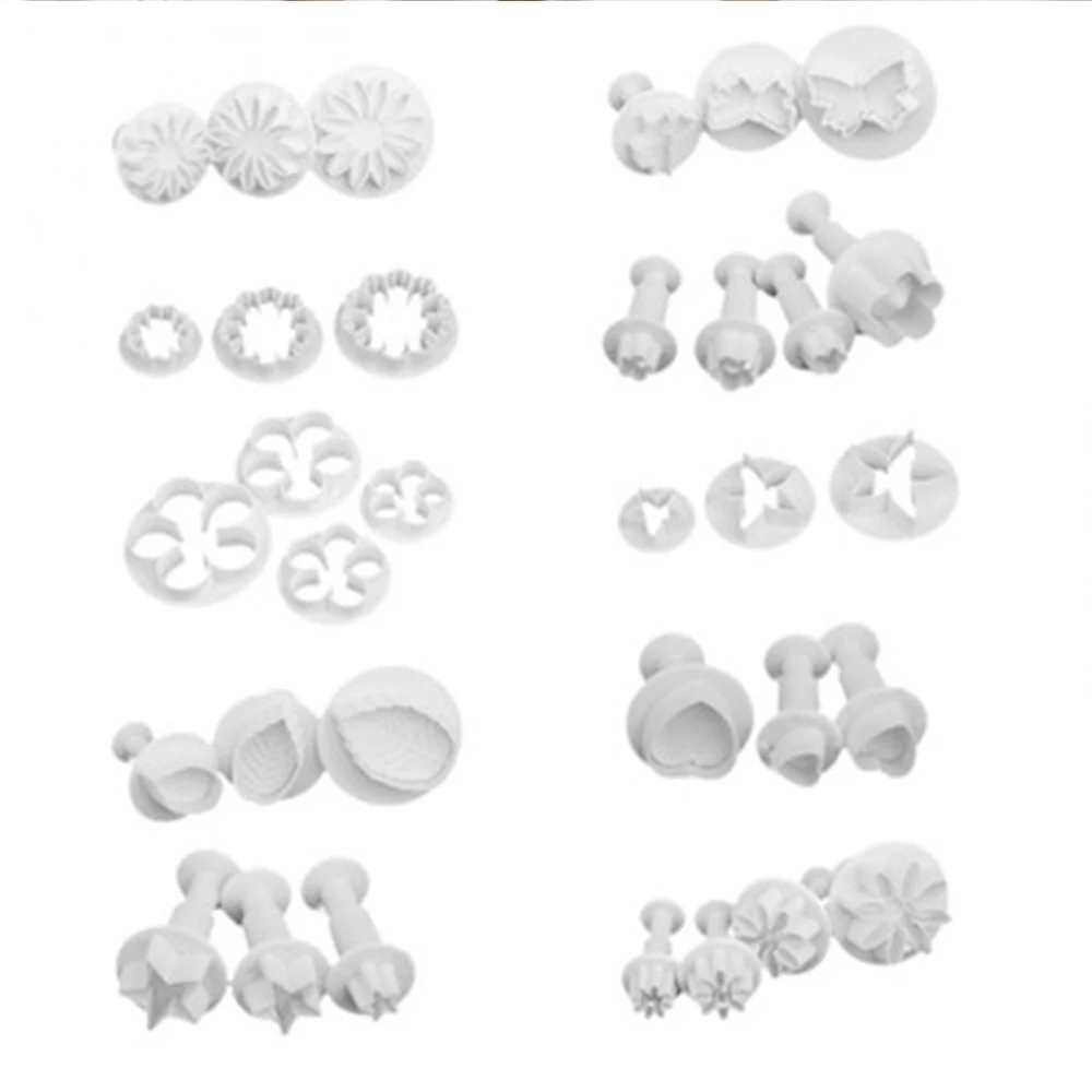 

33Pcs Fondant Cake Mold Cutter Cookie Plunger Paste Sugar Craft Die 3D Sugarcraft DIY Cake Decor Tools Baking Accessories