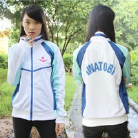 anime free iwatobi swim club haruka nanase cosplay costume jacket unisex hoodie high school sport wear for men women unisex