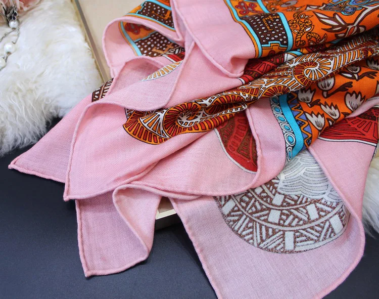 OrangeScarf Women Silk Cashmere Blended Scarves Winter Shawls Wraps Female Handmade Hemming Brand Design 140*140cm