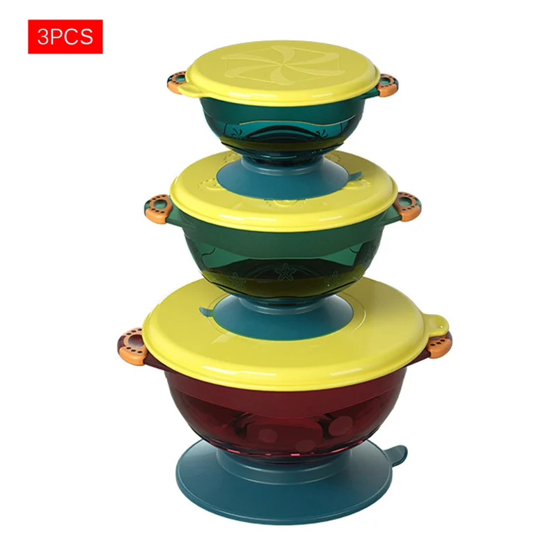 

Набор из 3 круглых миски на присосках, миска для кормления младенцев, посуда для младенцев, миски, силиконовая тарелка, миска на присосках, ми...