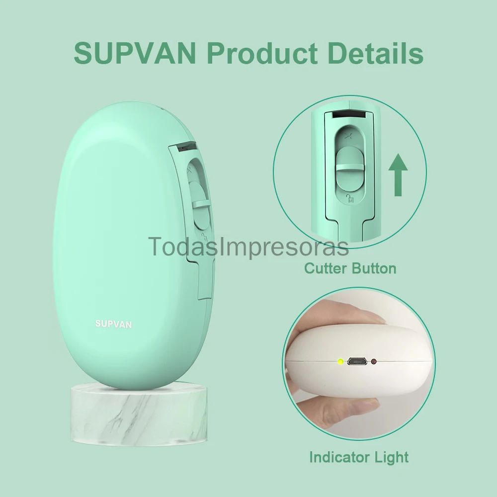 Supvan Mini 12-15 мм принтер для этикеток портативный термопринтер Bluetooth Штрих-Код QR