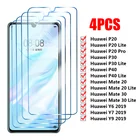 4 шт. экранная пленка, стекло для Huawei P30 P40 Lite P20 Mate 20 30 Lite, закаленное стекло для Huawei P Smart S P Smart Z Y6S Y8S Y9S Y9a