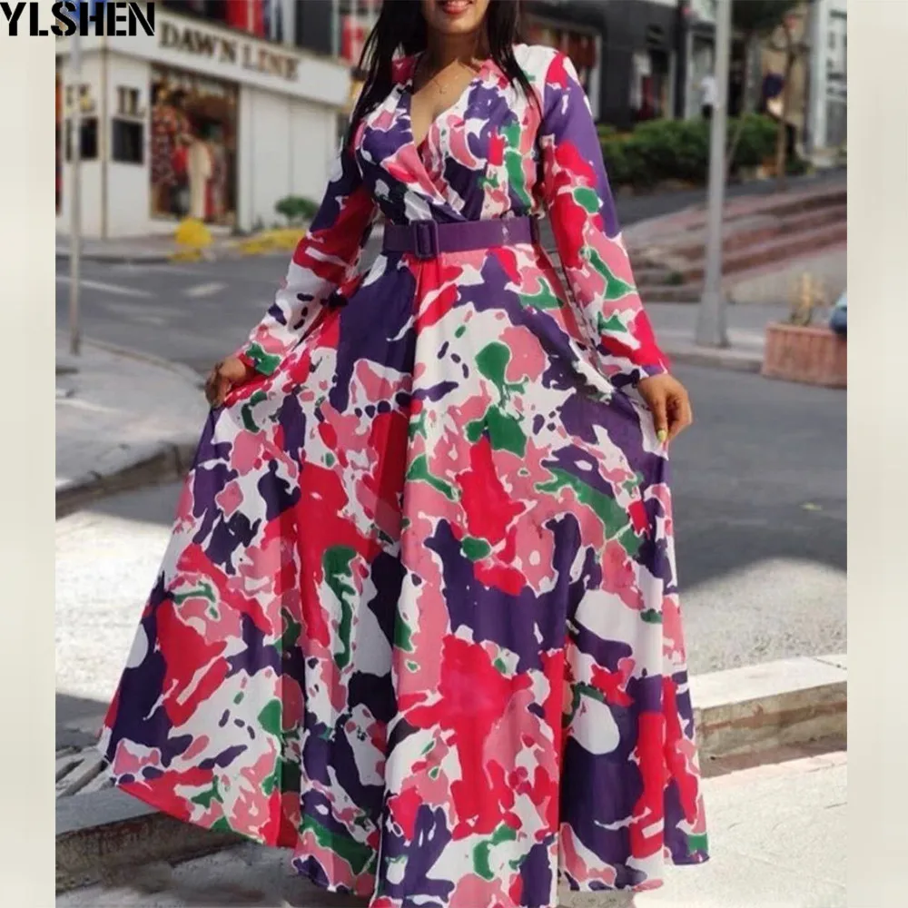 Африканские макси платья для женщин новый Дашики Леопардовый принт халат