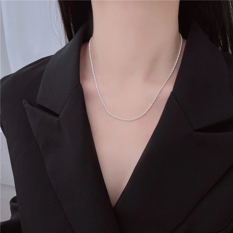 

Trend Simple Silver Color Choker Necklace for Women Elegant Clavicle Chain Necklace Casual Jewelry Femme Jewelry Gifts