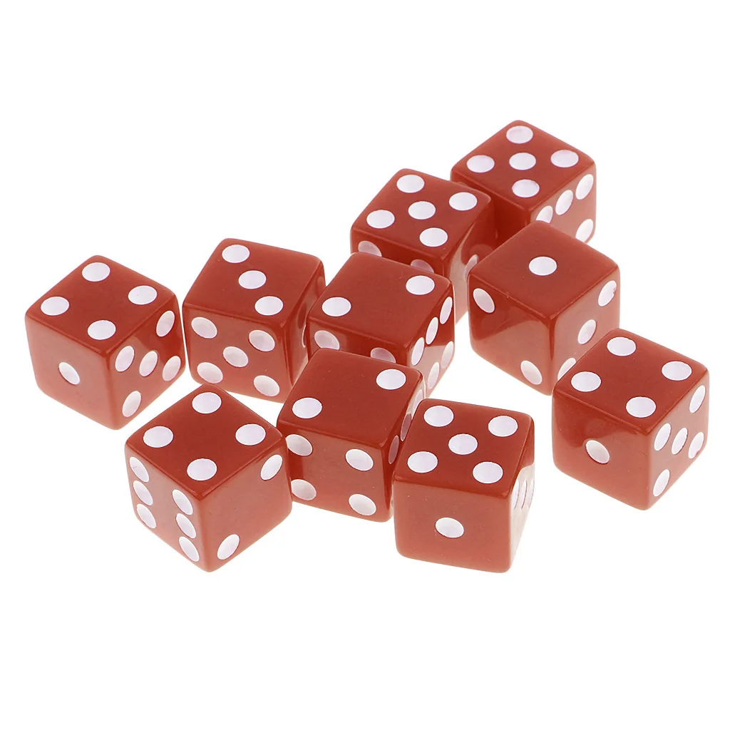 10 шт. шестисторонние игральные кости D6-Многосторонние пластиковые