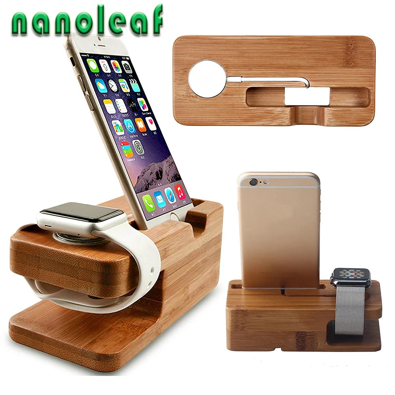 Док-станция с бамбуковым основанием для Apple Watch iWatch iPhone |