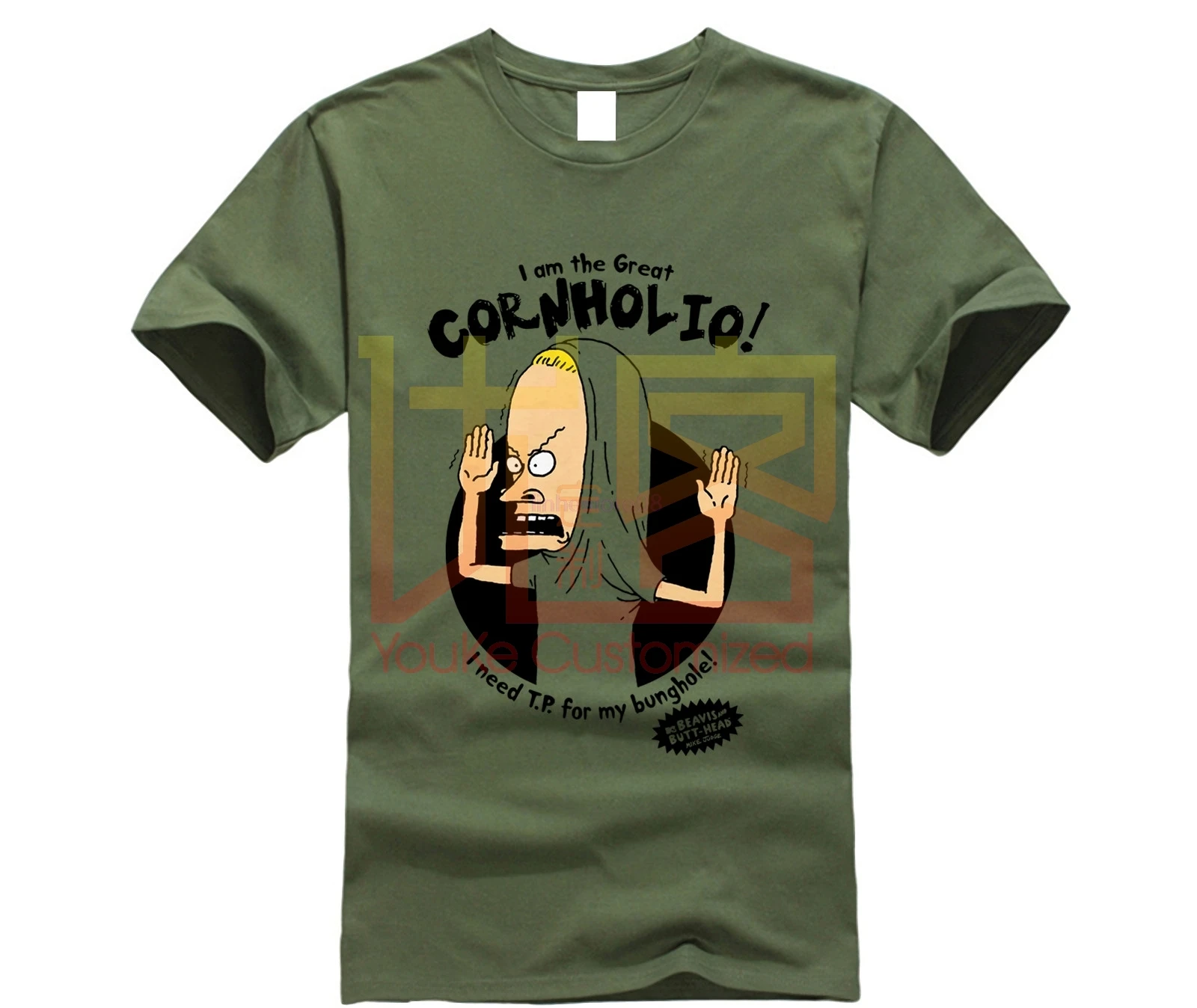 Забавная Мужская футболка новинка Beavis & Butthead The Great Cornholio|Мужские футболки| |