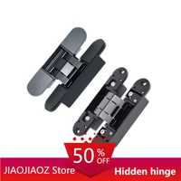 jiaojiaoz black 3d adjustable hidden door hingezinc alloy hinge 40kg hinges folding door hinge15025mm