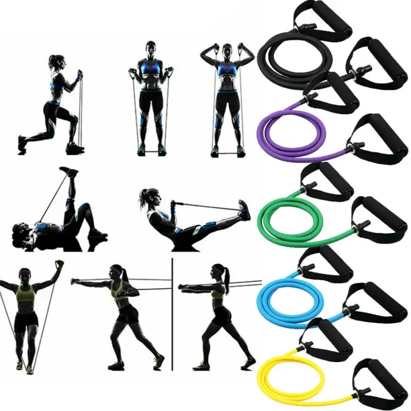 

120cm Yoga Pull Rope Elastic Resistance Bands Fitness Crossfit Workout Exercise Tube Practical Training Rubber Tensile Expander