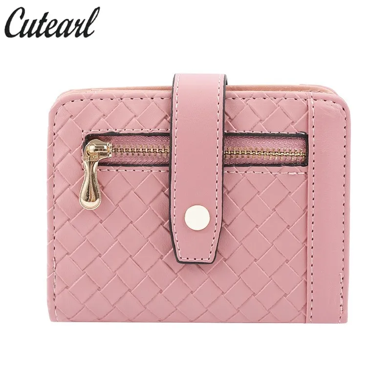 

Короткий кошелек для женщин, Маленький модный бумажник из искусственной кожи на молнии с узором, клатч для мелочи, кредитница