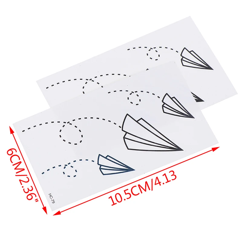 

2pcs/set Disposable Tattoo Sticker Waterproof Body Tattoo Stickers Paper Plane Sticker For Women Kid