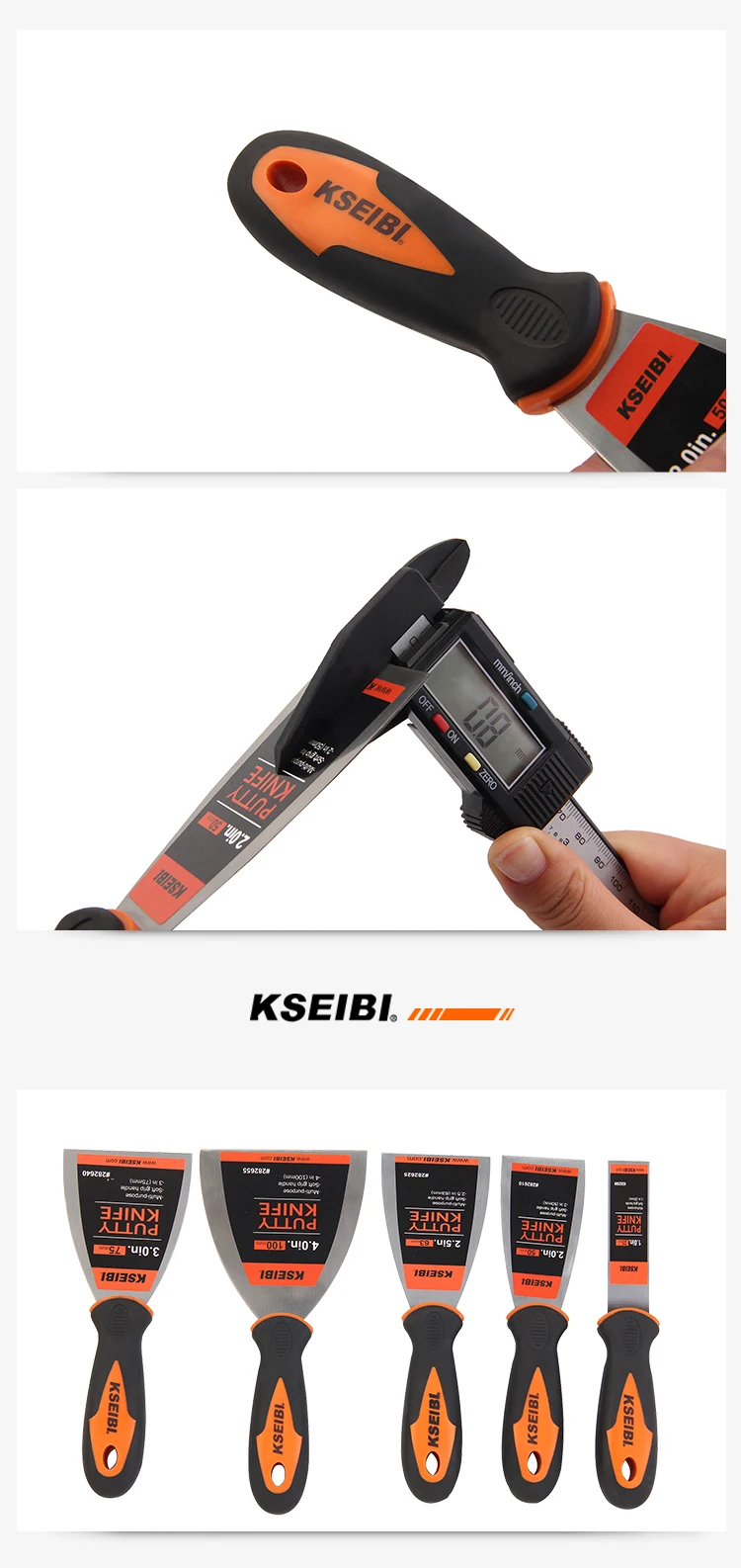 KSEIBI 8-20 см из нержавеющей стали зеркальный гибкий скребок шпатлевка шарнир гипсокартон нож резиновая ручка обои чистящее лезвие