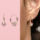 Лидер продаж, серебряные серьги, серьги из настоящего серебра 925 пробы с золотым шариком, серия для женщин, бриллианты, ювелирные изделия, подарок