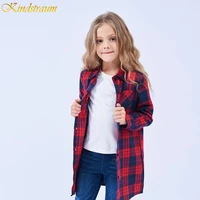 kindstraum 2020 new blouse long girls plaid shirts high cotton children buttons clothes autumn full length wear for kidsdc177