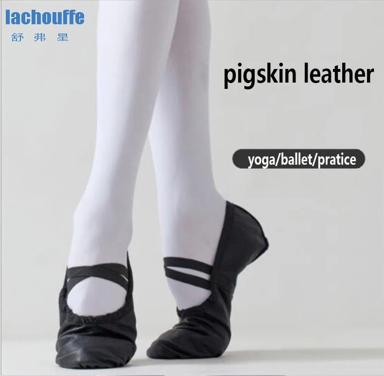 

Детские Балетные танцевальные туфли, розовые, черные женские йоги, практичные танцевальные Тапочки из искусственной кожи для девушек, женс...