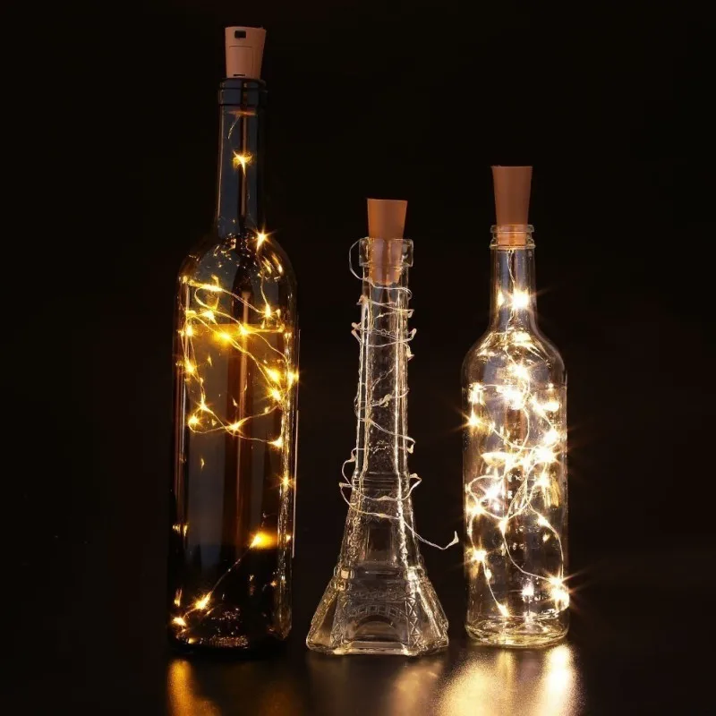 

20 LEDs Wine Bottle Lights with Cork Fairy String Light for DIY Party Halloween Christmas Wedding Decoration Solar Lamps