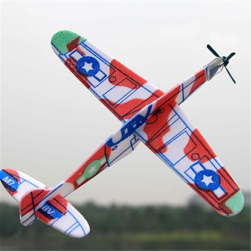 

1pc Epp Foam Hand Throw Airplane Outdoor Launch Glider Plane Interesting Toys Foam Airplane Kids Gift Toy 19cm