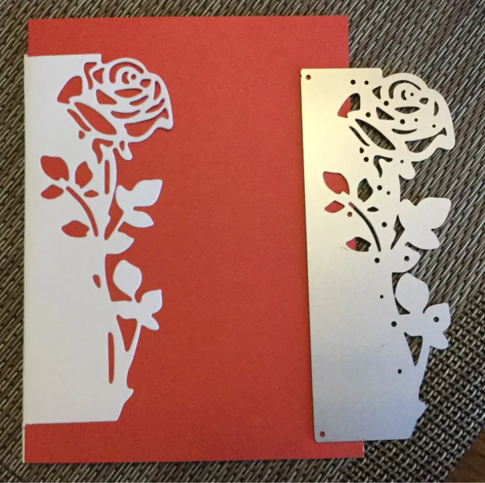 Розовые листья границы металлические Вырубные штампы трафареты высечки для DIY