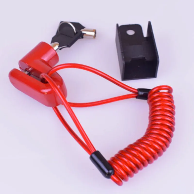 red lock with wire Противоугонные дисковые тормоза замок со стальной проволокой для Xiaomi Mijia M365 электрический скутер скейтборд блокировка колес дисковый тормоз Kickscooter - Цвет: red lock with wire