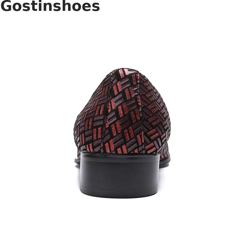 Брендовая обувь с квадратным носком для отдыха из воловьей кожи тиснением сезон