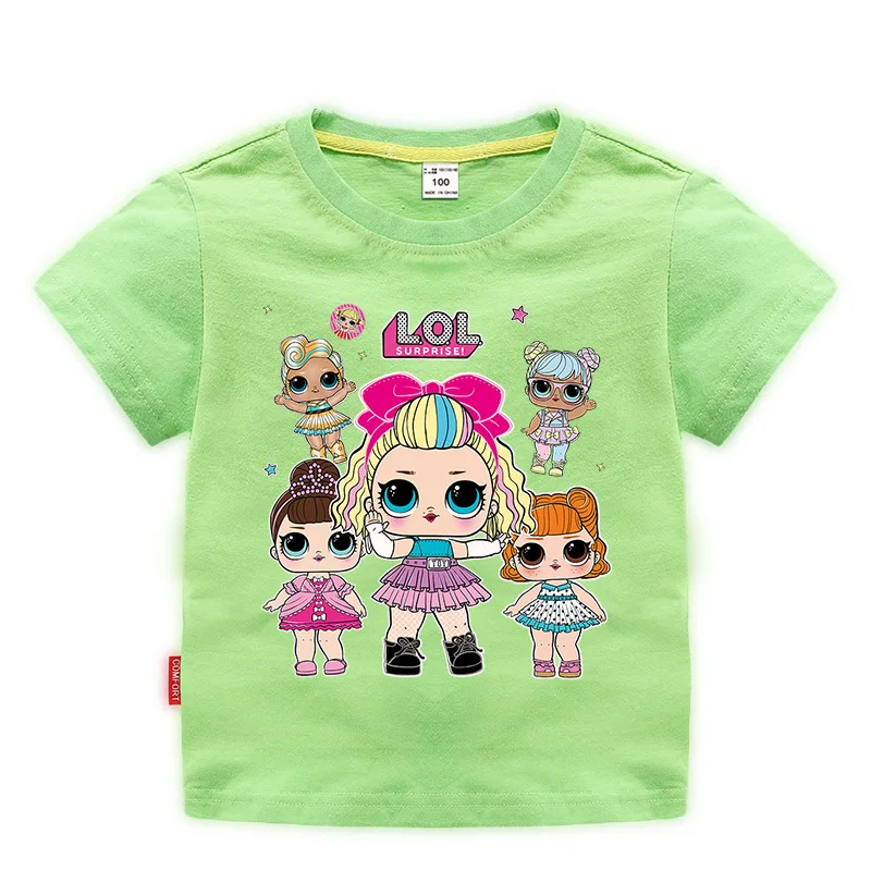 Летняя модная футболка унисекс L.O.L детская белая с короткими рукавами для