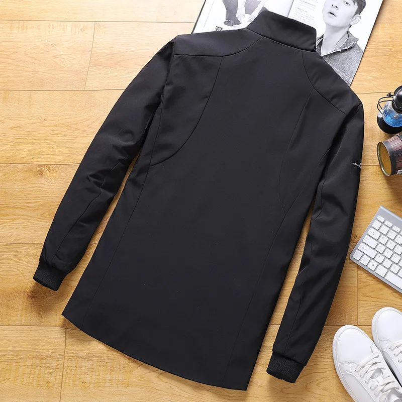 Мужская ветрозащитная куртка черная Повседневная большого размера весна-осень