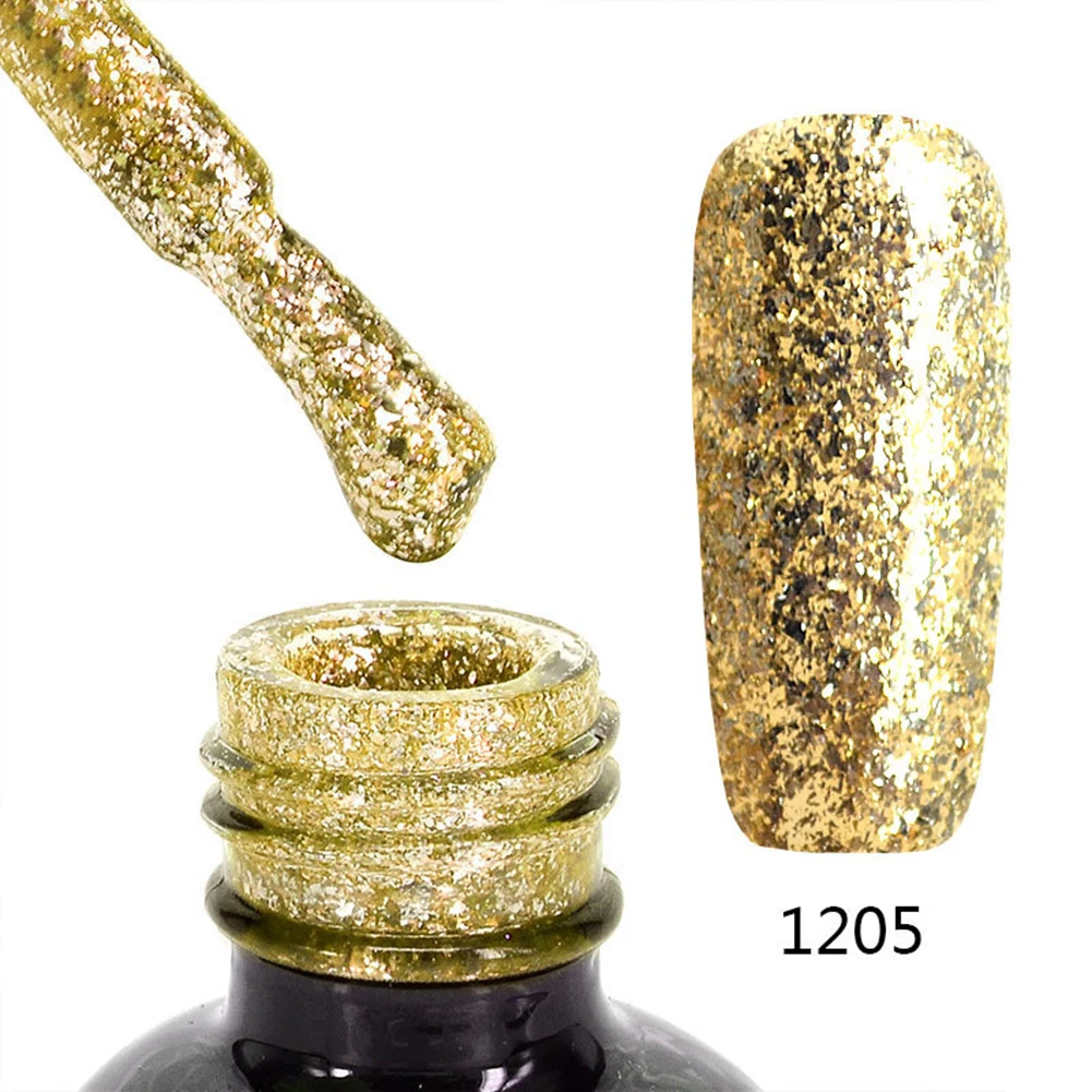

VENALISA Glitter Nail Gel Polish Nail Color Long Lasting Glitter Sequins Matte Effect Gel Base Top Coat Waterproof Nail Art Tool