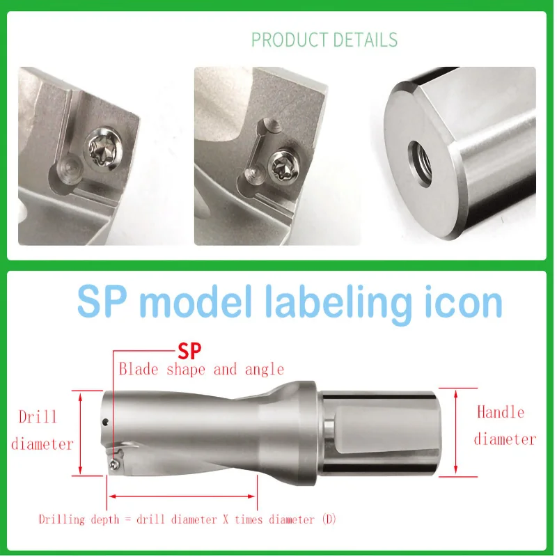 CNC U drill 2D SP indexable insert для металла диаметром 26 27 5 28 29 SPMG SP07 SP09 высокоточное отверстие