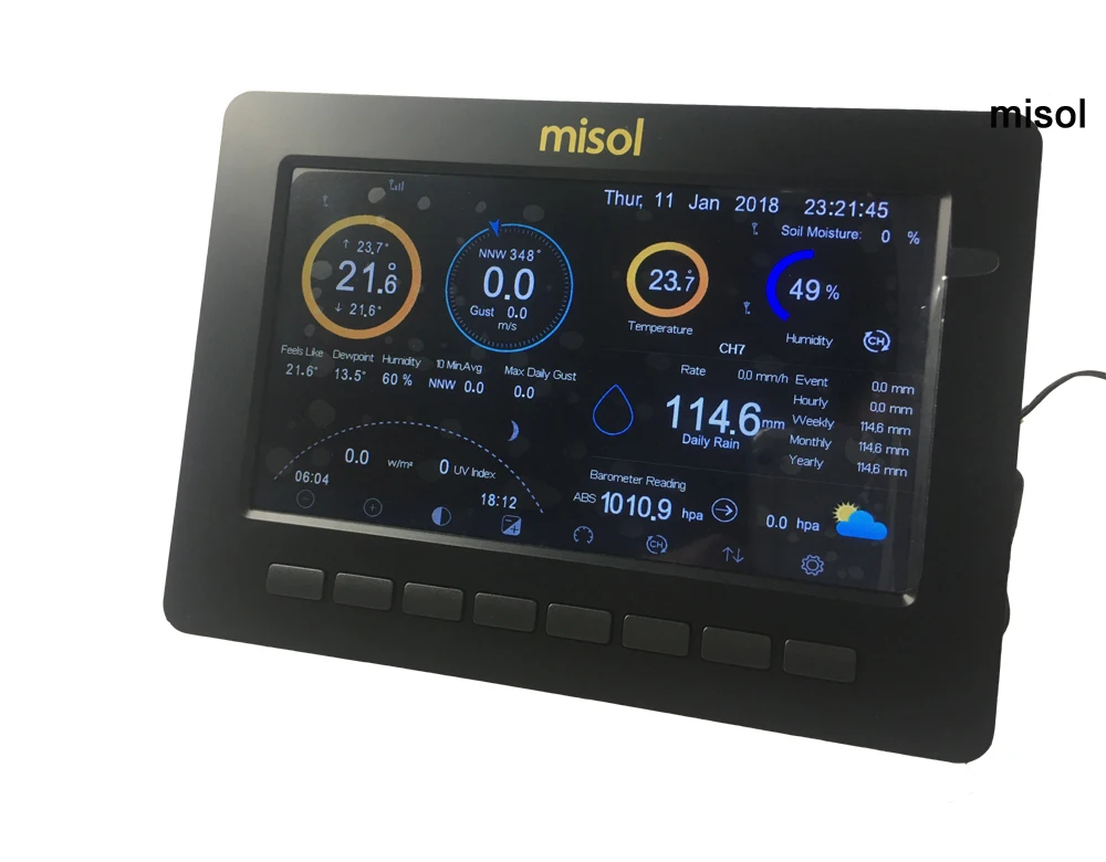 Приемник misol (дисплей) для беспроводной метеостанции (HP2550) Подключение к Wi-Fi