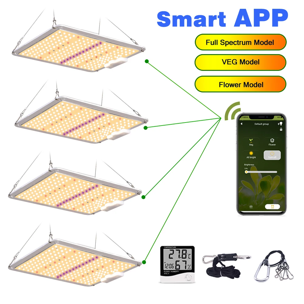 1000 Вт LED Grow light Samsung LM301H/LM301B с УФ ИК панелью умное приложение затемнение Крытый