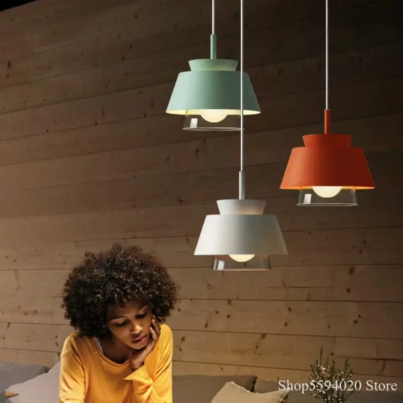 Современная железная люстра с цветным кулоном светодиодное Внутреннее