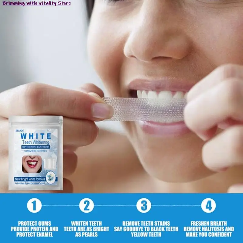

14pcs White Teeth Whitening Strips Professional Effects White Tooth Soft Bristle