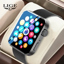 2021 LIGE Men Smart Watch Bluetooth Call Music Fitness Tracker Heart Rate Monitor Waterproof Women Smartwatch Custom watch face