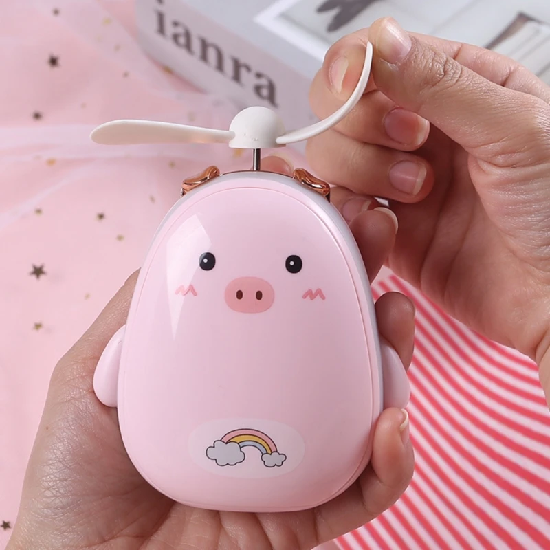 

CPDD USB Handheld Cooling Fan Cosmetic Beauty Mirror 2 In 1 Portable Fan Rechargeable Battery Operated for Women Outdoor
