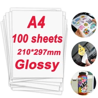 103050100sheets a4 glossy printable vinyl sticker paper waterproof 210297mm self adhesive label sticker for inkjet printer