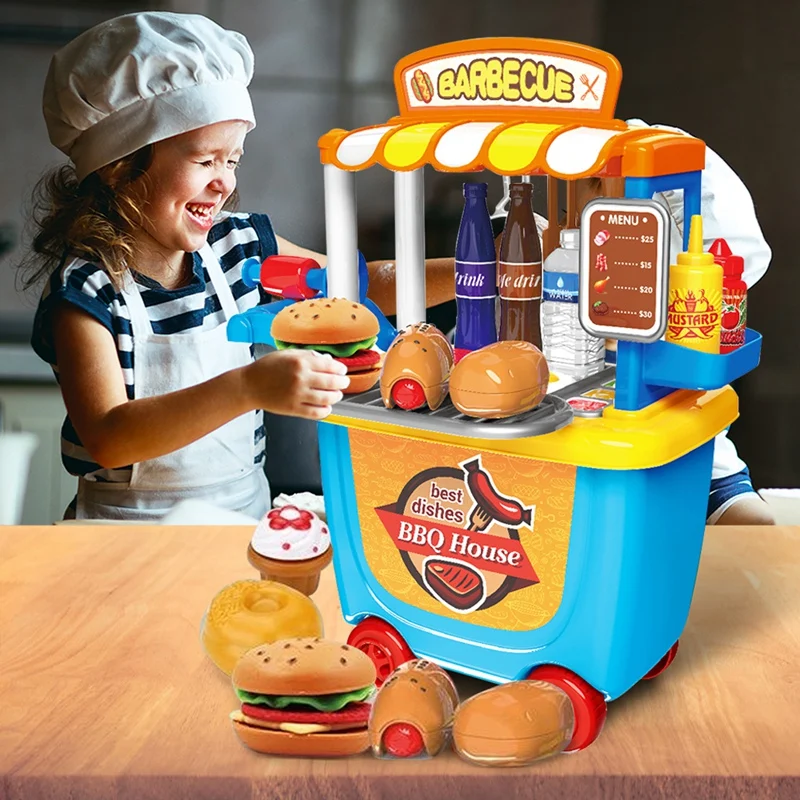 

Pretend Role Play Kitchen Set Toys BBQ Grill Toys for Kid Toddler Children Cooking Baby's Toy Baby's Favorite Toy